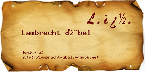 Lambrecht Ábel névjegykártya